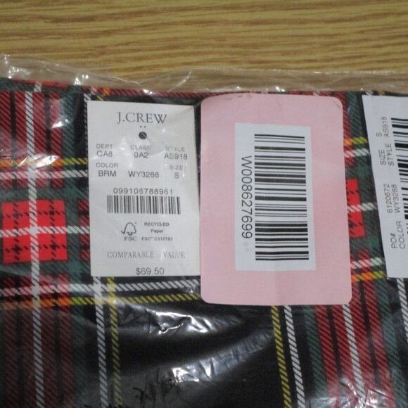 crew plaid leggings tartan everyday size red nwt full-length womens holiday new - Picture 3 of 7